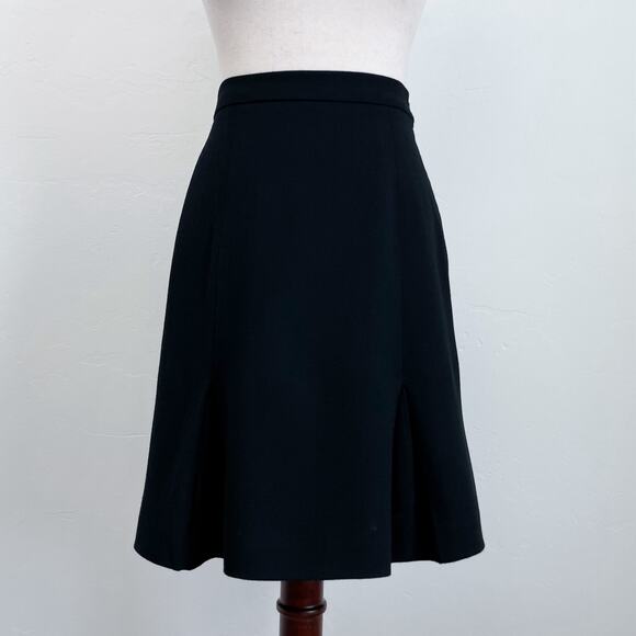 Casual Corner Vintage 100% Pure Wool Black Pleated Skirt - Picture 1 of 6